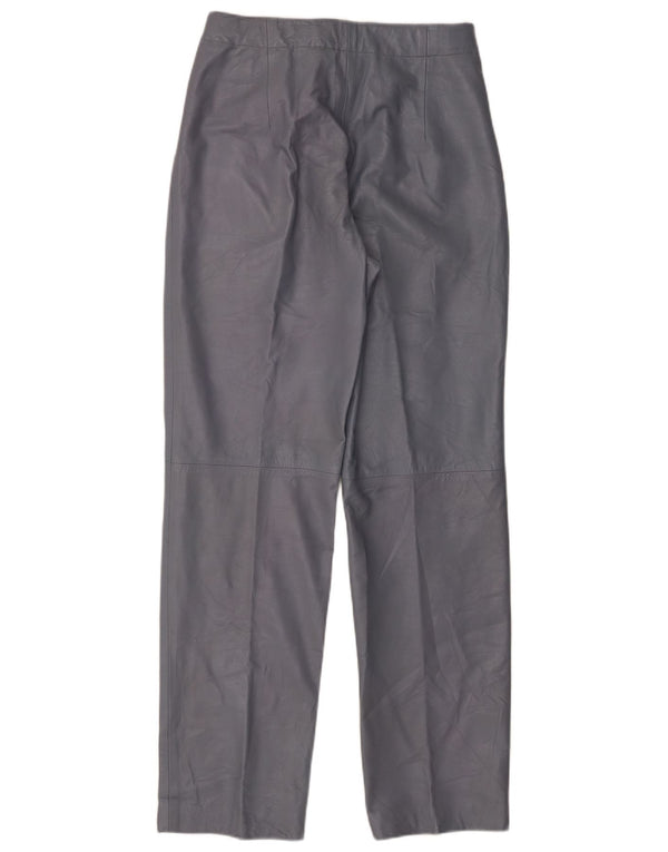 Vintage γυναικείο ίσιο δερμάτινο παντελόνι IT 46 Large W28 L32 Γκρι