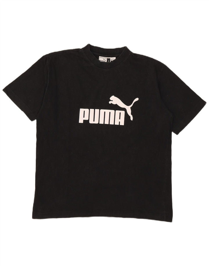 Ανδρικό γραφικό μπλουζάκι Puma, μεγάλο μαύρο βαμβακερό