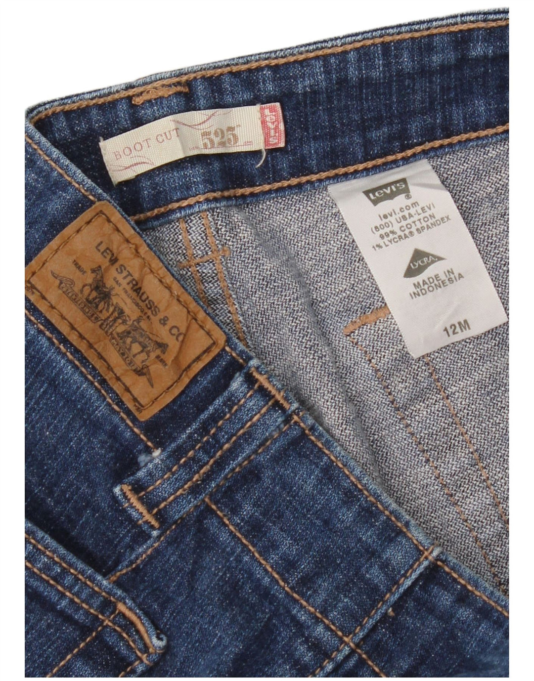 Levi's Womens 525 Bootcut Jeans US 12 Large W34 L32 Μπλε βαμβακερό