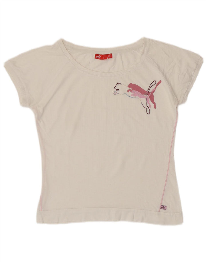 Γυναικείο γραφικό T-Shirt PUMA Top UK 14 Medium White