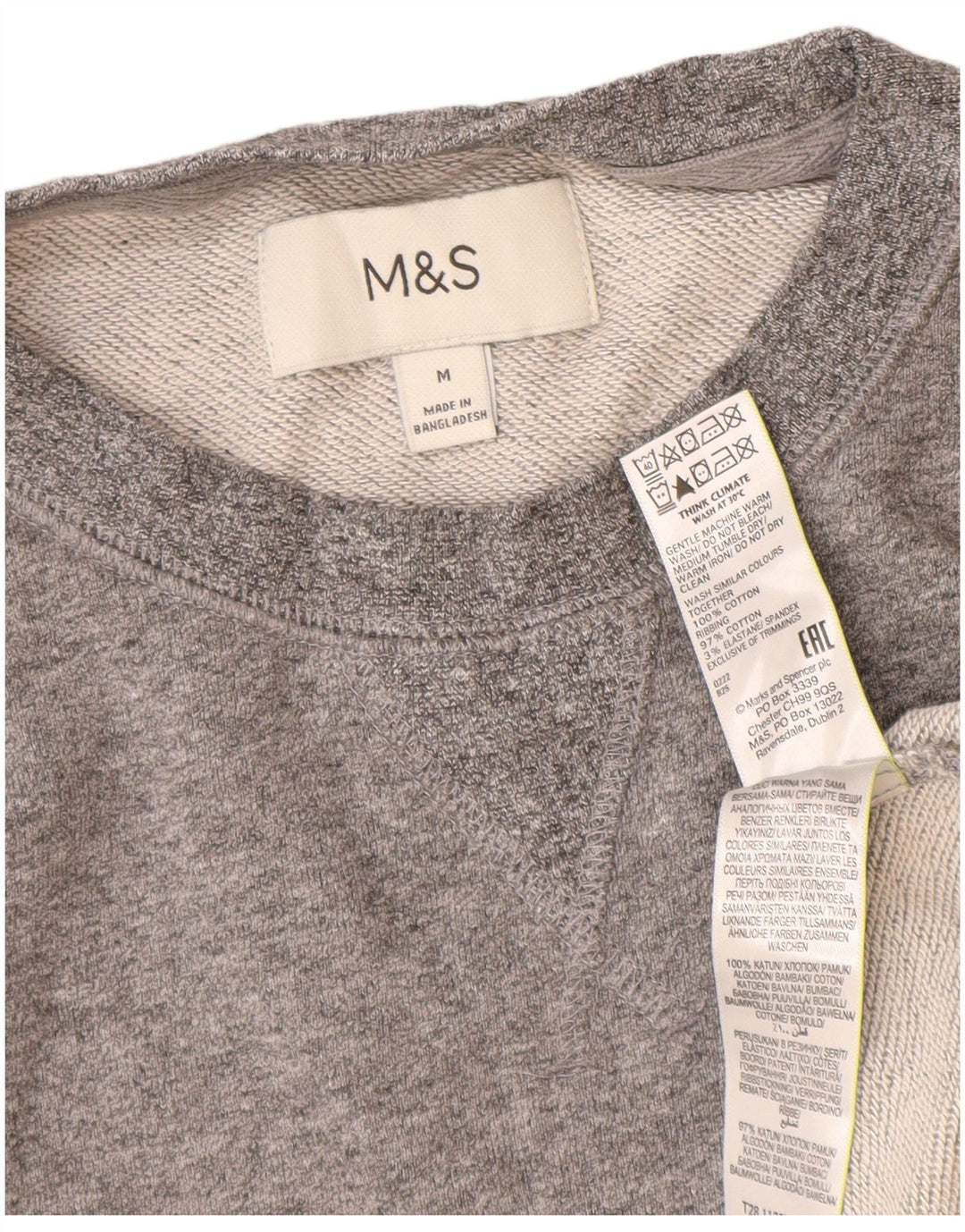 Ανδρική φούτερ Marks & Spencer Jumper Μεσαίο γκρι βαμβακερό