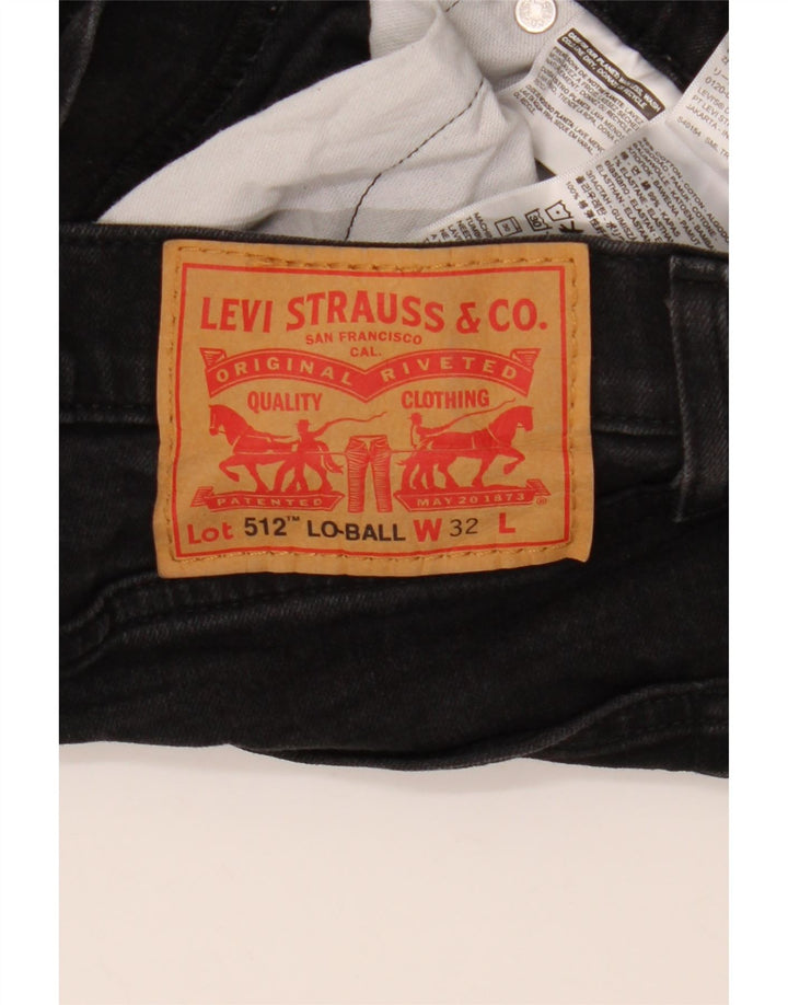 LEVI'S Mens 512 Slim Tapered Jeans W32 L31 Μαύρο βαμβακερό