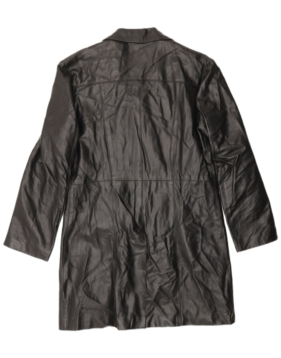 VINTAGE Γυναικείο Δερμάτινο Παλτό IT 48 XL Μαύρο Δερμάτινο