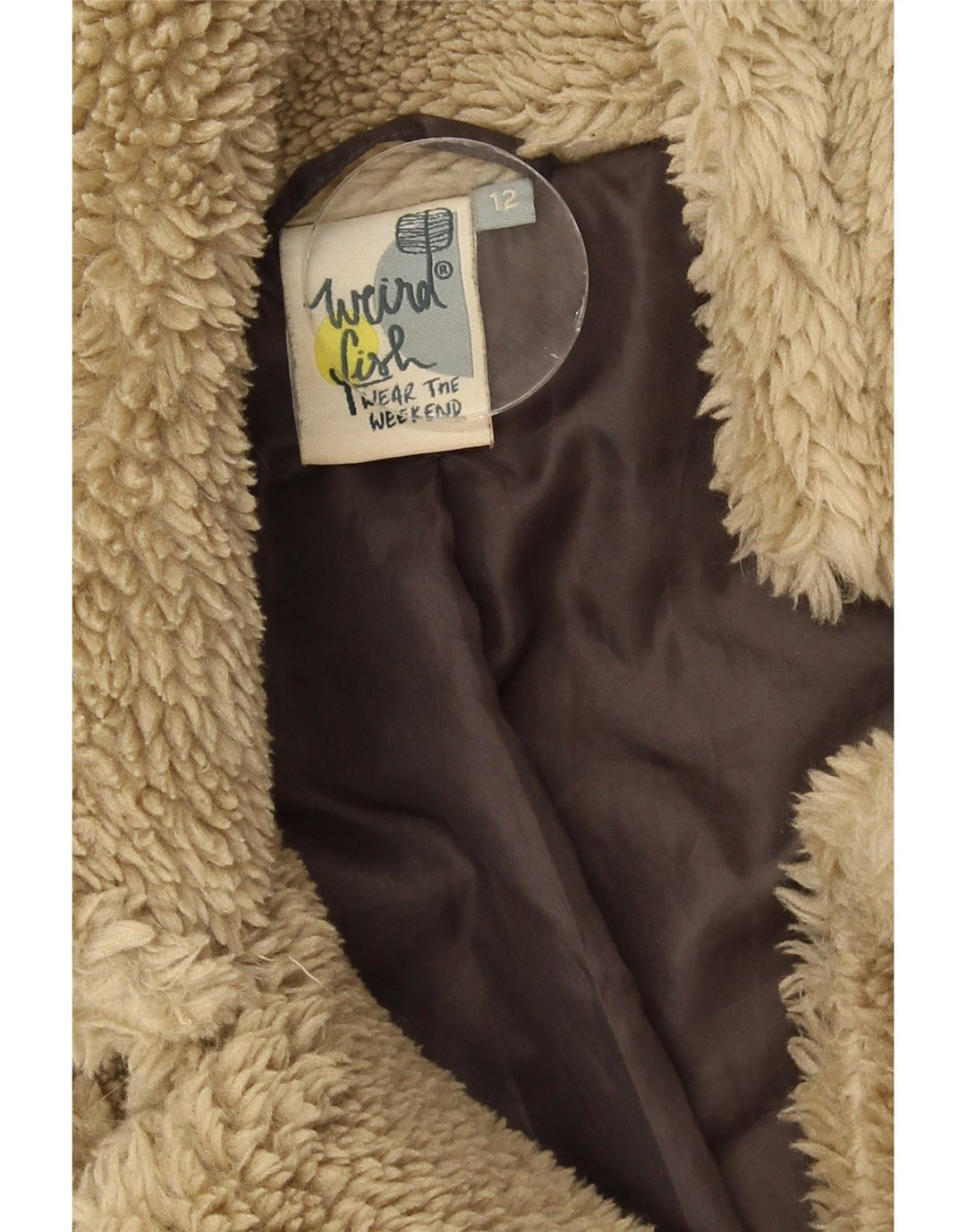 Weird Fish Γυναικείο Teddy Bear Sherpa Jacket UK 12 Medium Beige Polyester