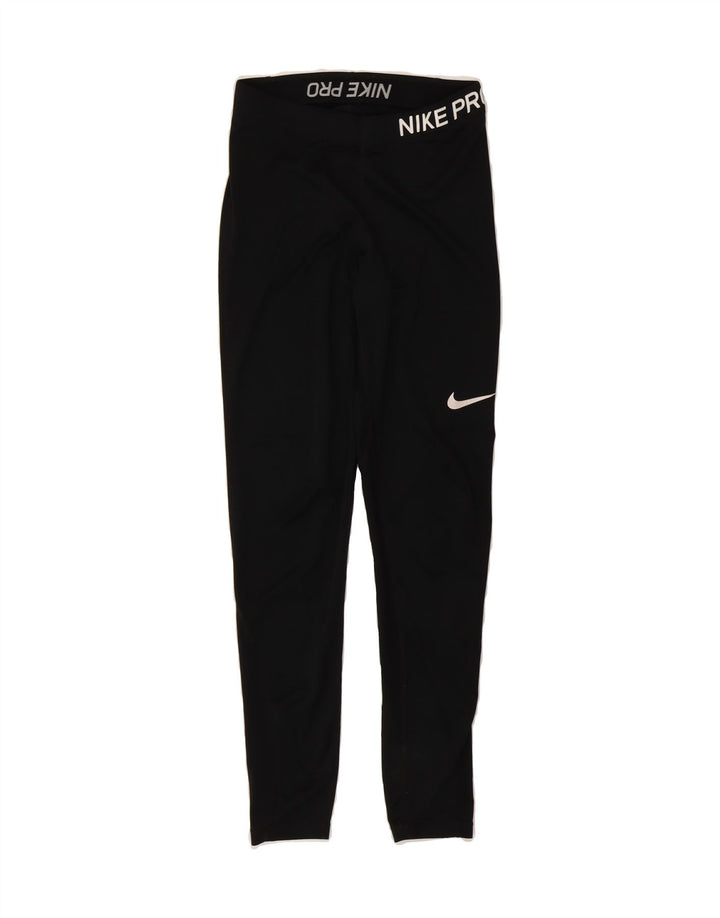 NIKE Womens Graphic Leggings UK 10 Small  Black Vintage Nike and Second-Hand Nike from Messina Hembry 