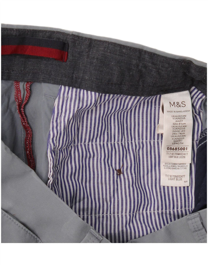 Marks & Spencer Ανδρικό ίσιο παντελόνι W32 L29 Μπλε βαμβακερό