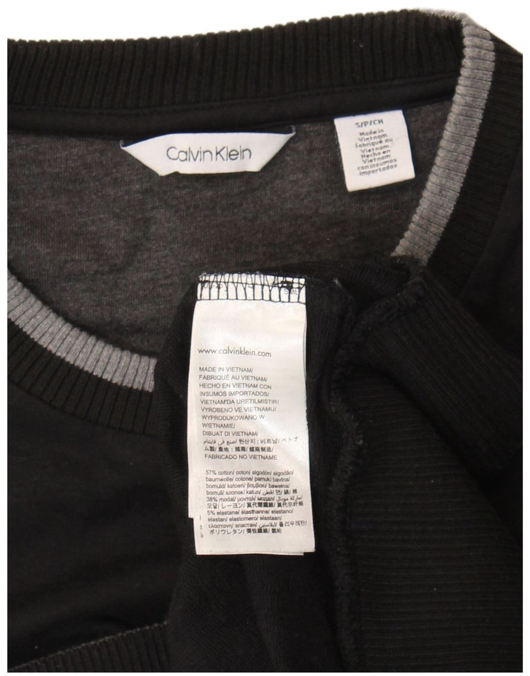Calvin Klein Ανδρικό πουλόβερ με λαιμόκοψη, μικρό, βαμβακερό