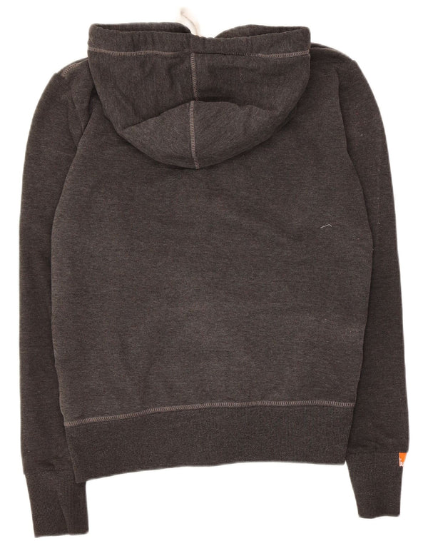 Ανδρικό πουλόβερ με κουκούλα με φερμουάρ Superdry, μικρό γκρι βαμβακερό