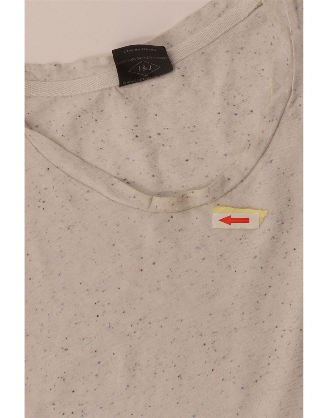 Jack & Jones Ανδρικό T-Shirt Top Large White Flecked Cotton