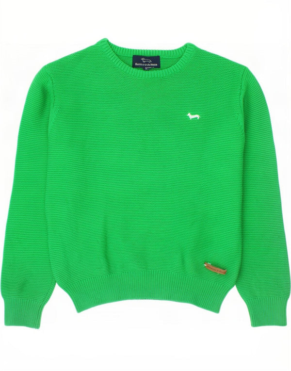 Harmont & Blaine Boys Boat Neck Jumper πουλόβερ 7-8 ετών Πράσινο βαμβακερό