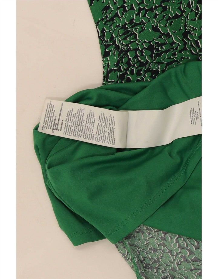 Esprit Γυναικείο Abstract Pattern Αμάνικο φόρεμα UK 10 Small Green