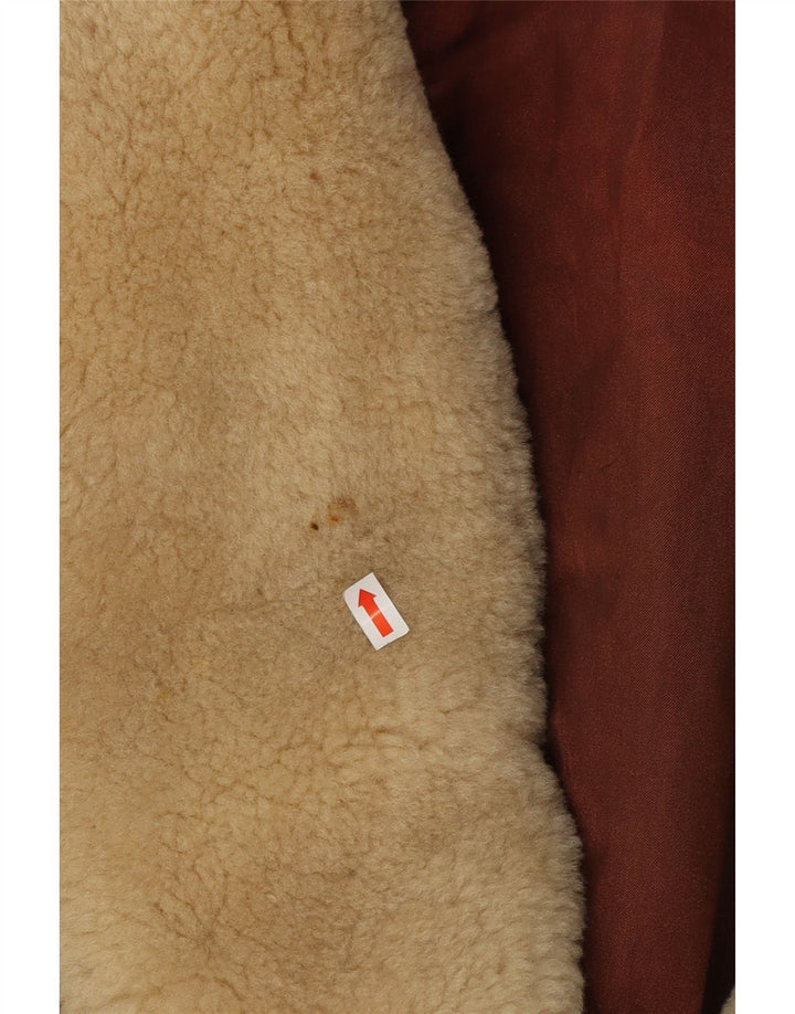 ST MICHAEL Γυναικείο Crop Διπλό Μπουφάν UK 18 XL Καφέ Δερμάτινο