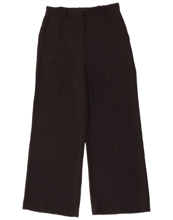 Zara Γυναικείο παντελόνι Chino με φαρδύ πόδι Medium W28 L29 Μαύρο Πολυεστέρας