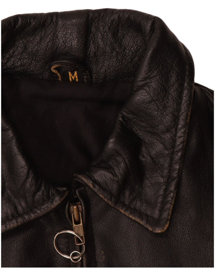Vintage Ανδρικό Δερμάτινο Μπουφάν UK 38 Medium Black Leather