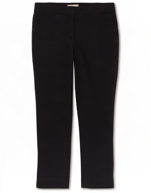Hobbs γυναικείο ίσιο κομμένο παντελόνι UK 10 Small W27 L24 Navy Blue Cotton