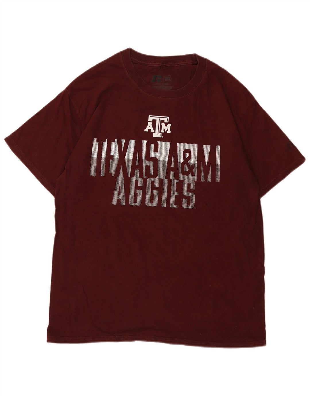 Ανδρικό γραφικό μπλουζάκι RUSSELL ATHLETIC Top UK 38/40 Medium Burgundy