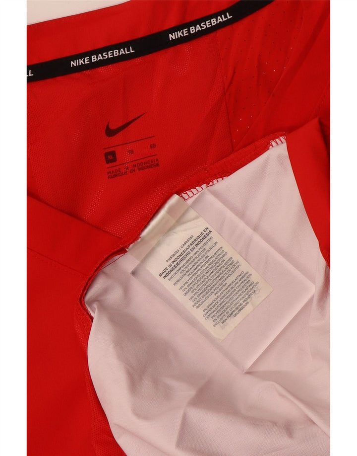 Ανδρικό μπέιζμπολ Nike μανίκι 3/4 XL κόκκινο πολυεστέρα