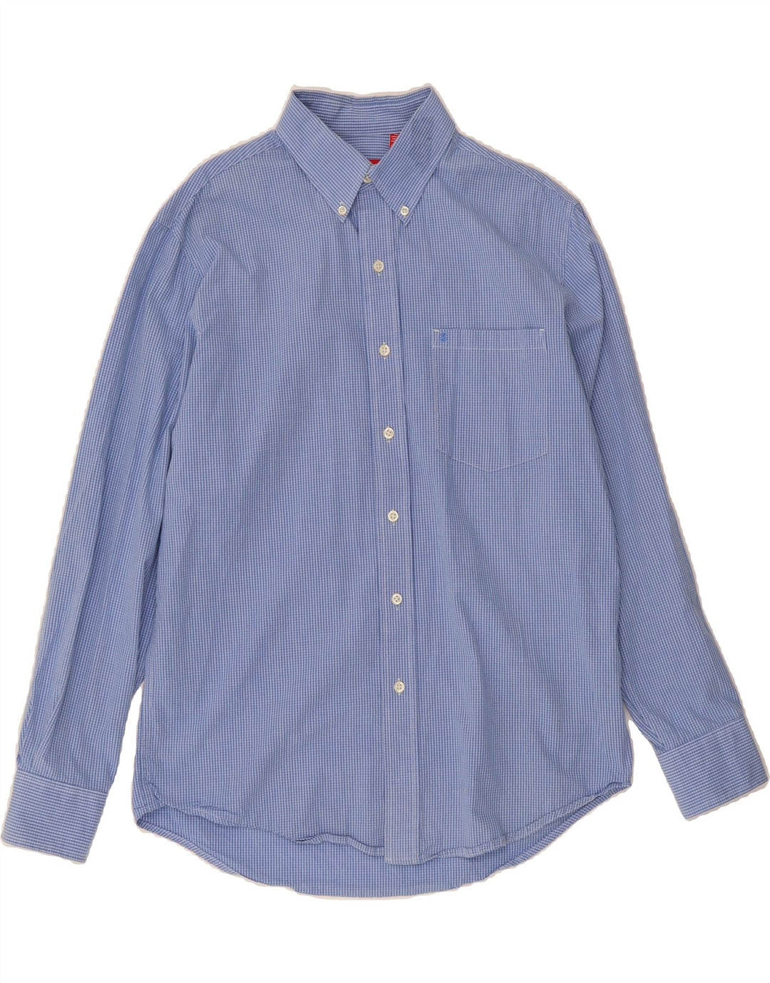 IZOD Mens Shirt Medium Blue Check Vintage Izod and Second-Hand Izod from Messina Hembry 