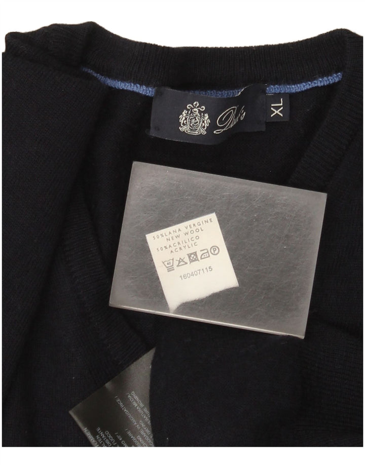 Ανδρικό πουλόβερ Dack's V-Neck Jumper XL Navy Blue Wool