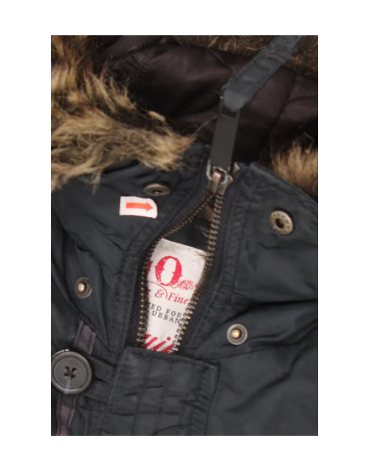 KHUJO Ανδρικό μπουφάν Parka με κουκούλα UK 38 Medium Navy Blue Nylon