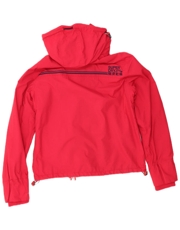 Superdry Γυναικείο Windcheater Hooded Windbreaker Jacket UK 16 Large Red