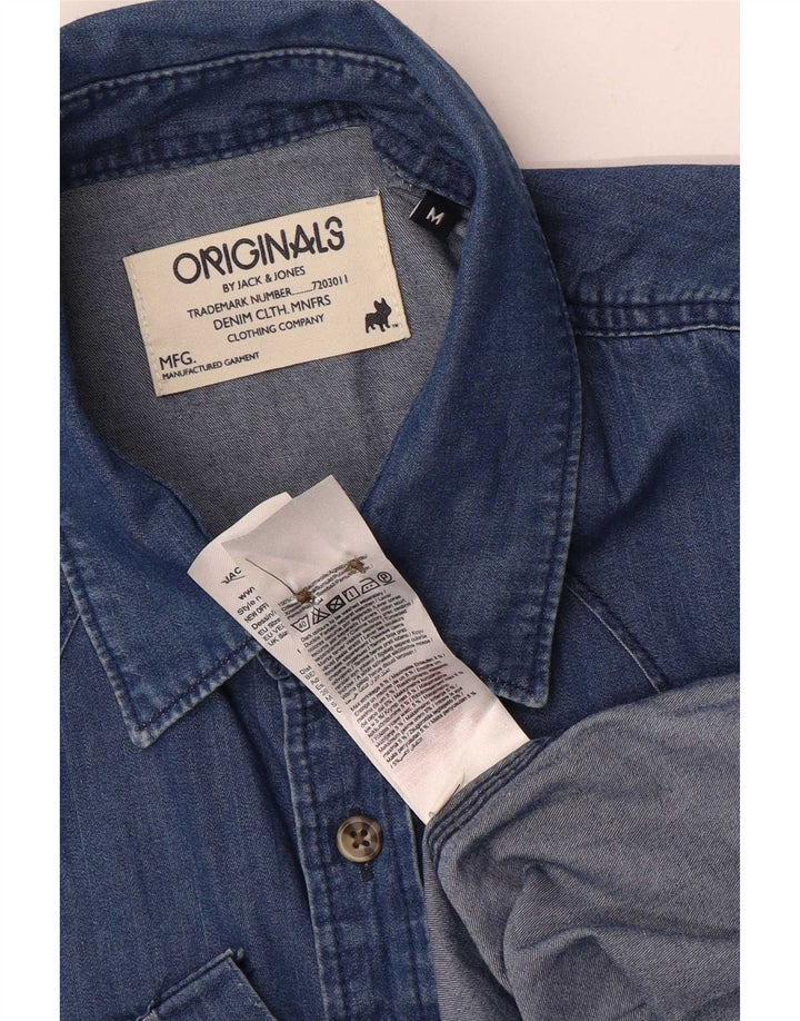 Jack & Jones Ανδρικό τζιν πουκάμισο μεσαίο μπλε βαμβακερό