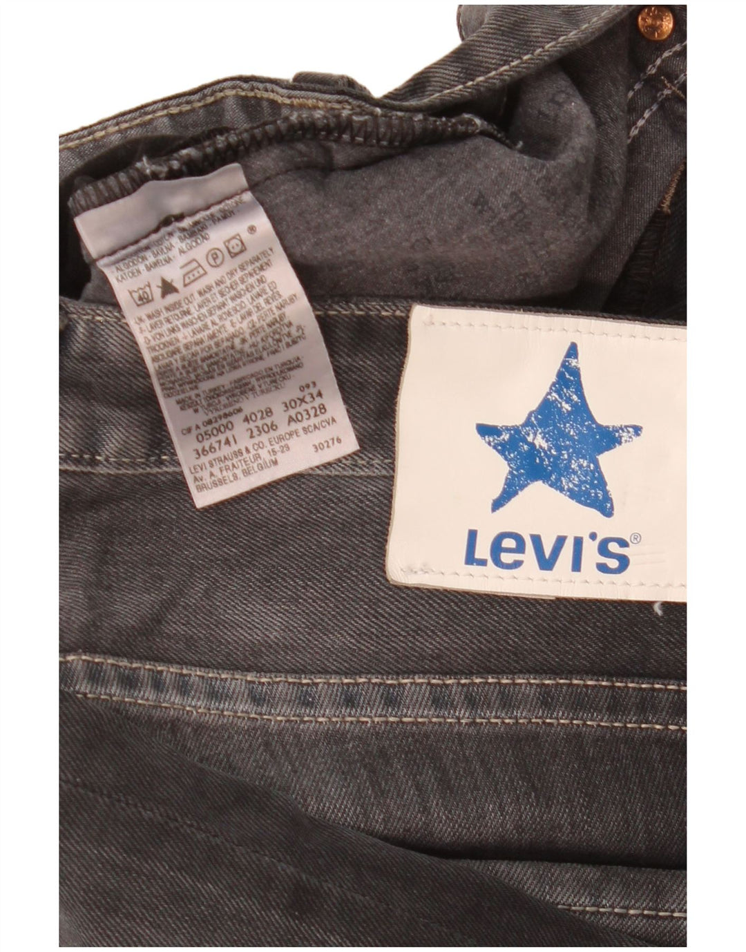 Ανδρικό τζιν ίσιο Levi's W30 L34 Γκρι βαμβακερό