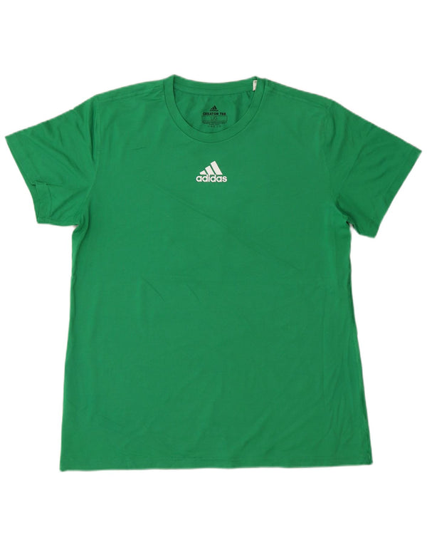 Γυναικείο T-Shirt Climalite ADIDAS Top UK 16 Large Green Polyester