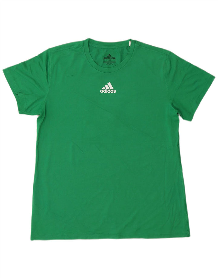 Γυναικείο T-Shirt Climalite ADIDAS Top UK 16 Large Green Polyester