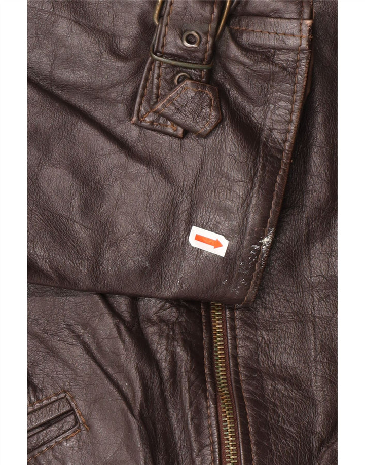 VINTAGE Ανδρικό Δερμάτινο Μπουφάν UK 42 XL Καφέ Δερμάτινο