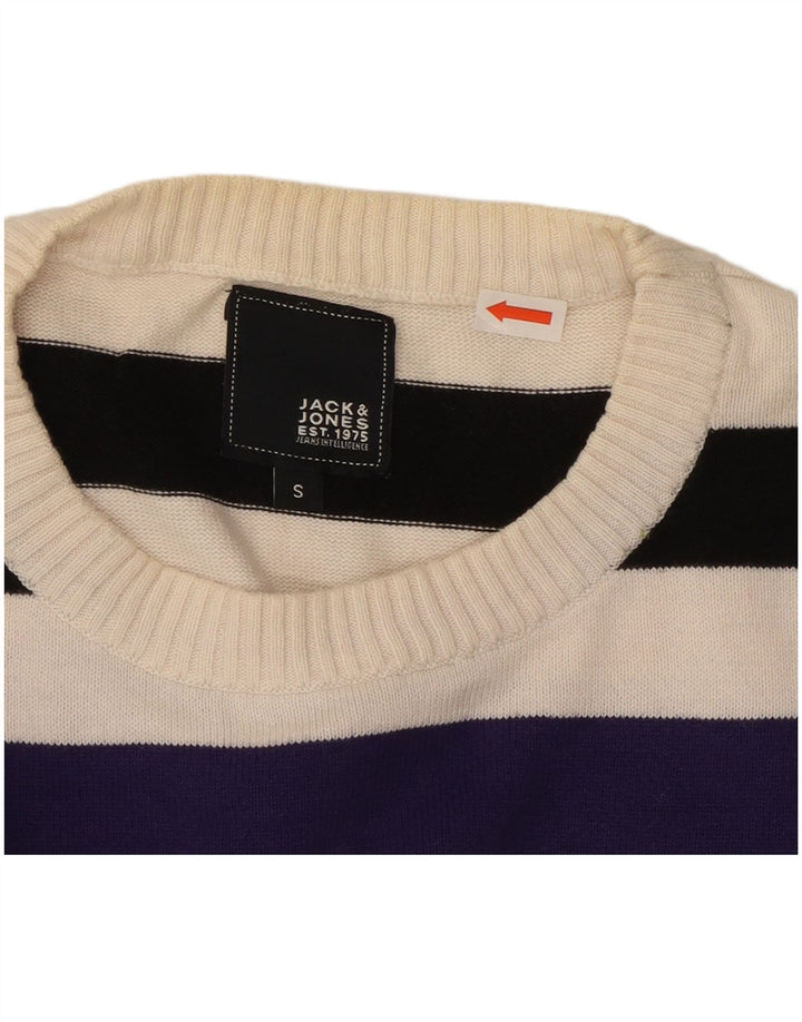 Jack & Jones Ανδρικό πουλόβερ με λαιμόκοψη, μικρό πολύχρωμο ριγέ