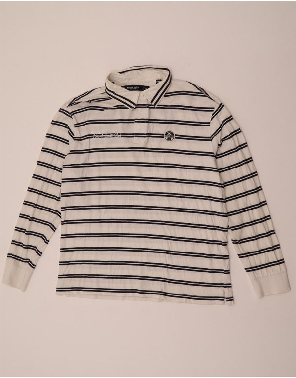 North Sails Ανδρικό μακρυμάνικο ράγκμπι μπλουζάκι πόλο 2XL λευκό ριγέ