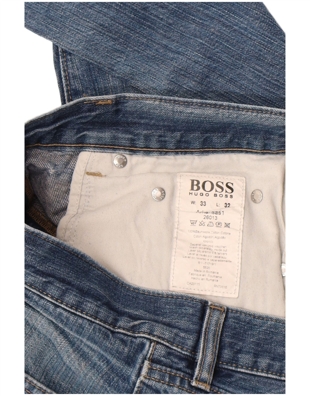 Ανδρικό τζιν ίσιο Hugo Boss W33 L32 Μπλε βαμβακερό