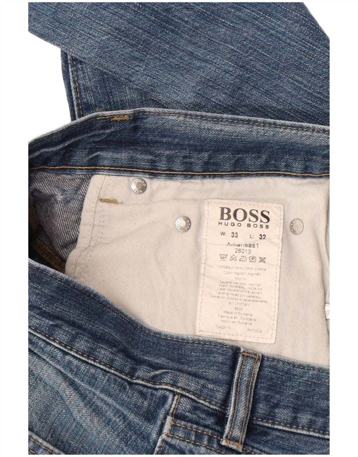 Ανδρικό τζιν ίσιο Hugo Boss W33 L32 Μπλε βαμβακερό