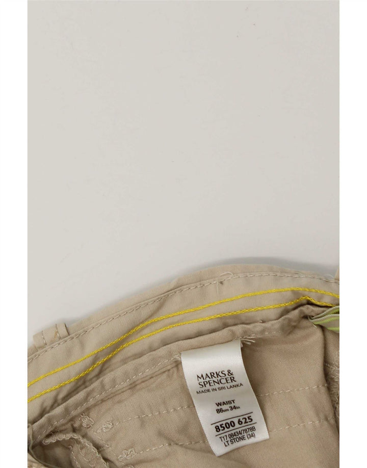 Marks & Spencer Ανδρικό σορτς βερμούδα Cargo W34 μεγάλο μπεζ βαμβακερό