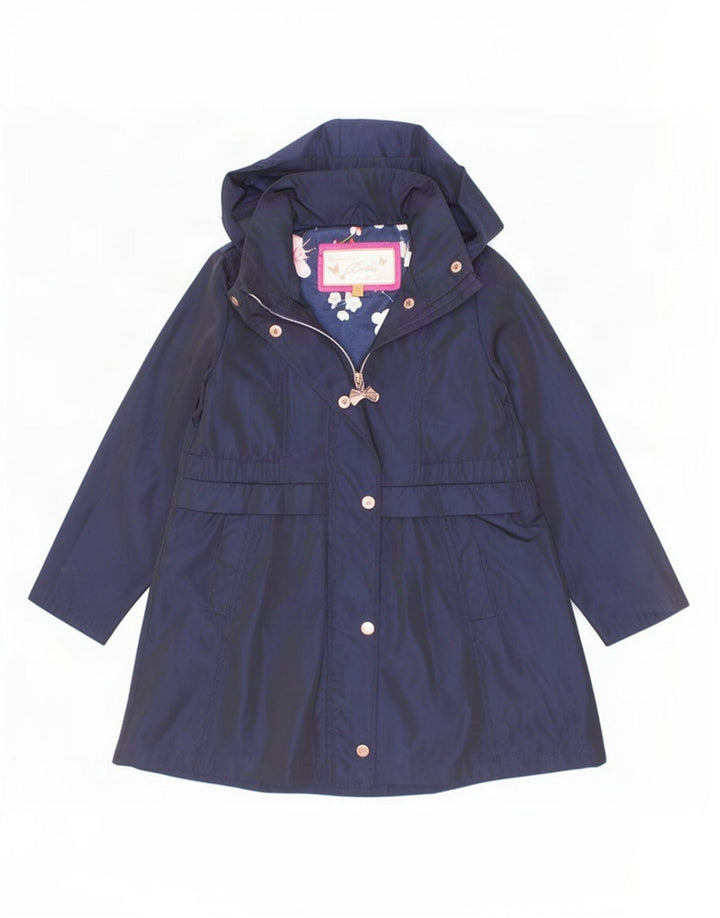Ted Baker Girls Hooded Raincoat 7-8 Years Navy Blue