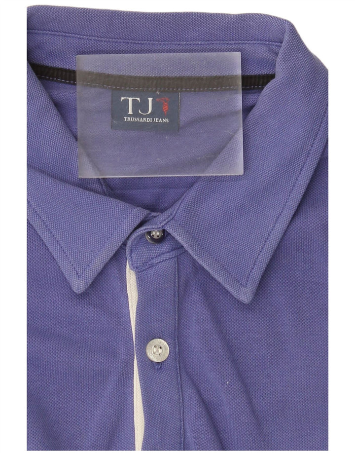 Trussardi Jeans Ανδρικό Πόλο Μπλουζάκι Μεγάλο Μωβ