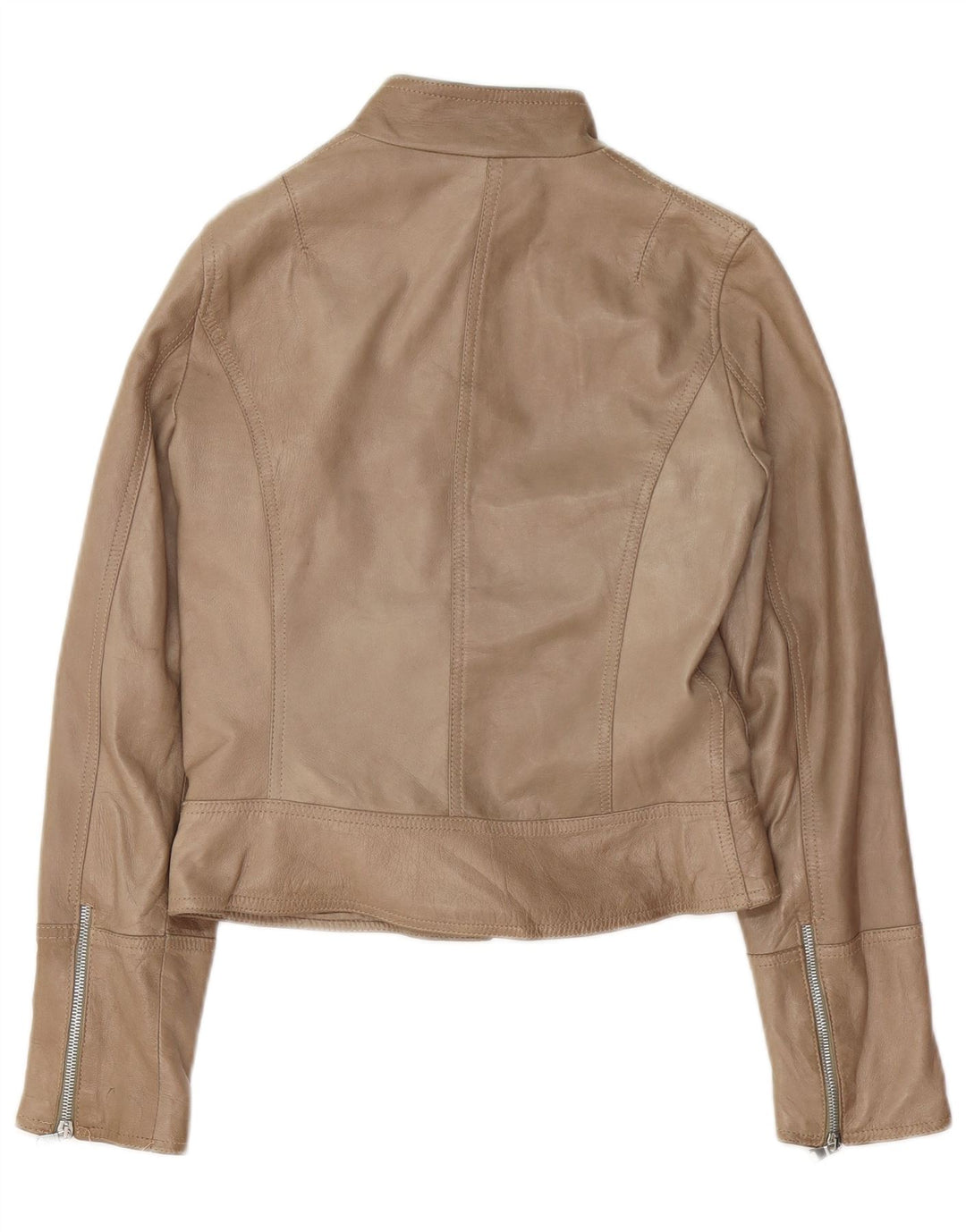 XETRA Γυναικείο Crop Leather Biker Jacket IT 44 Medium Beige Leather