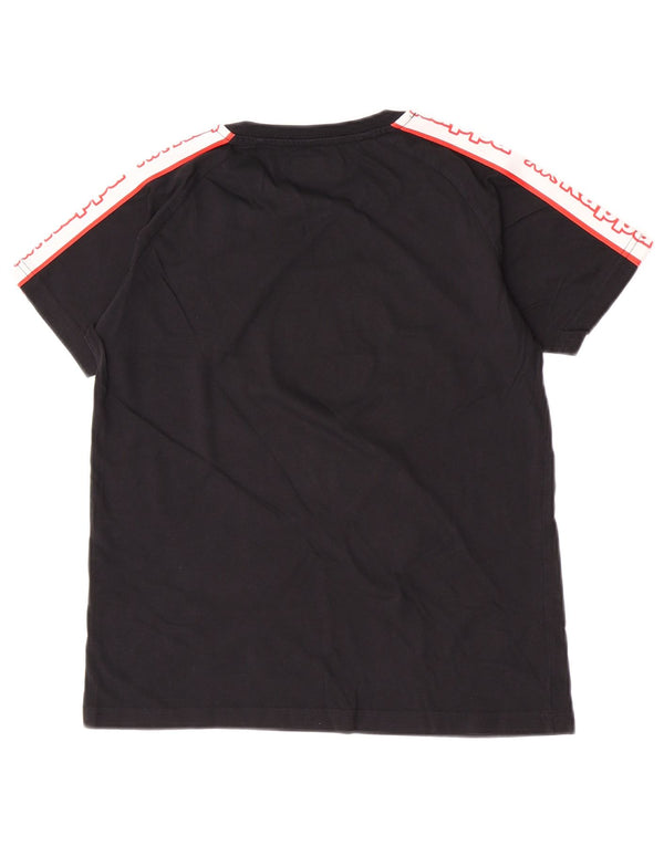 Kappa Γυναικείο T-Shirt Top UK 14 Large Black Colourblock Βαμβακερό
