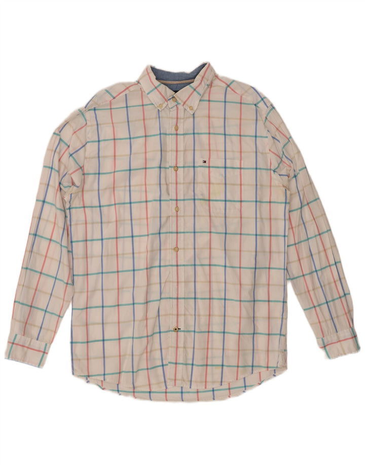 TOMMY HILFIGER Ανδρικό πουκάμισο Classic Fit Μεσαίο λευκό βαμβακερό