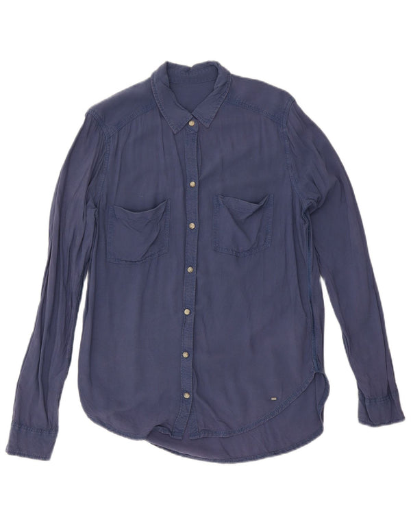 Γυναικείο πουκάμισο Abercrombie & Fitch UK 14 Medium Navy Blue Viscose