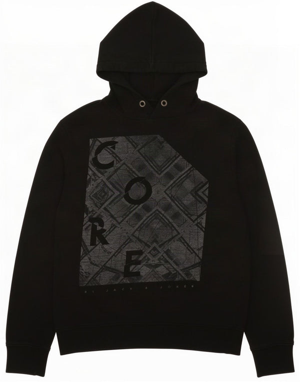 Jack & Jones Ανδρικό γραφικό κουκούλα Jumper XL Μαύρο βαμβακερό