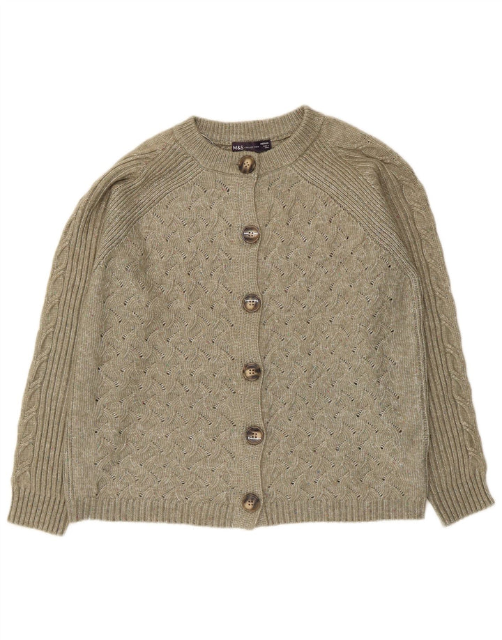 Marks & Spencer Γυναικεία Ζακέτα πουλόβερ UK 14 Medium Khaki Polyester