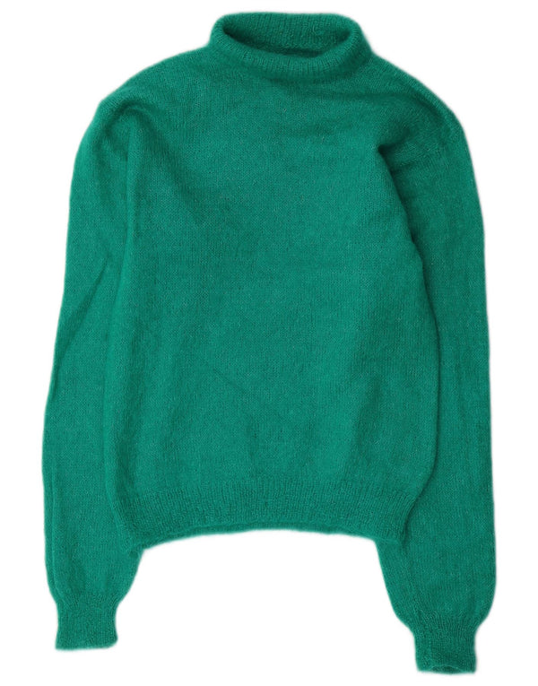 Vintage γυναικείο πουλόβερ με ρολό λαιμόκοψη UK 10 Small Green