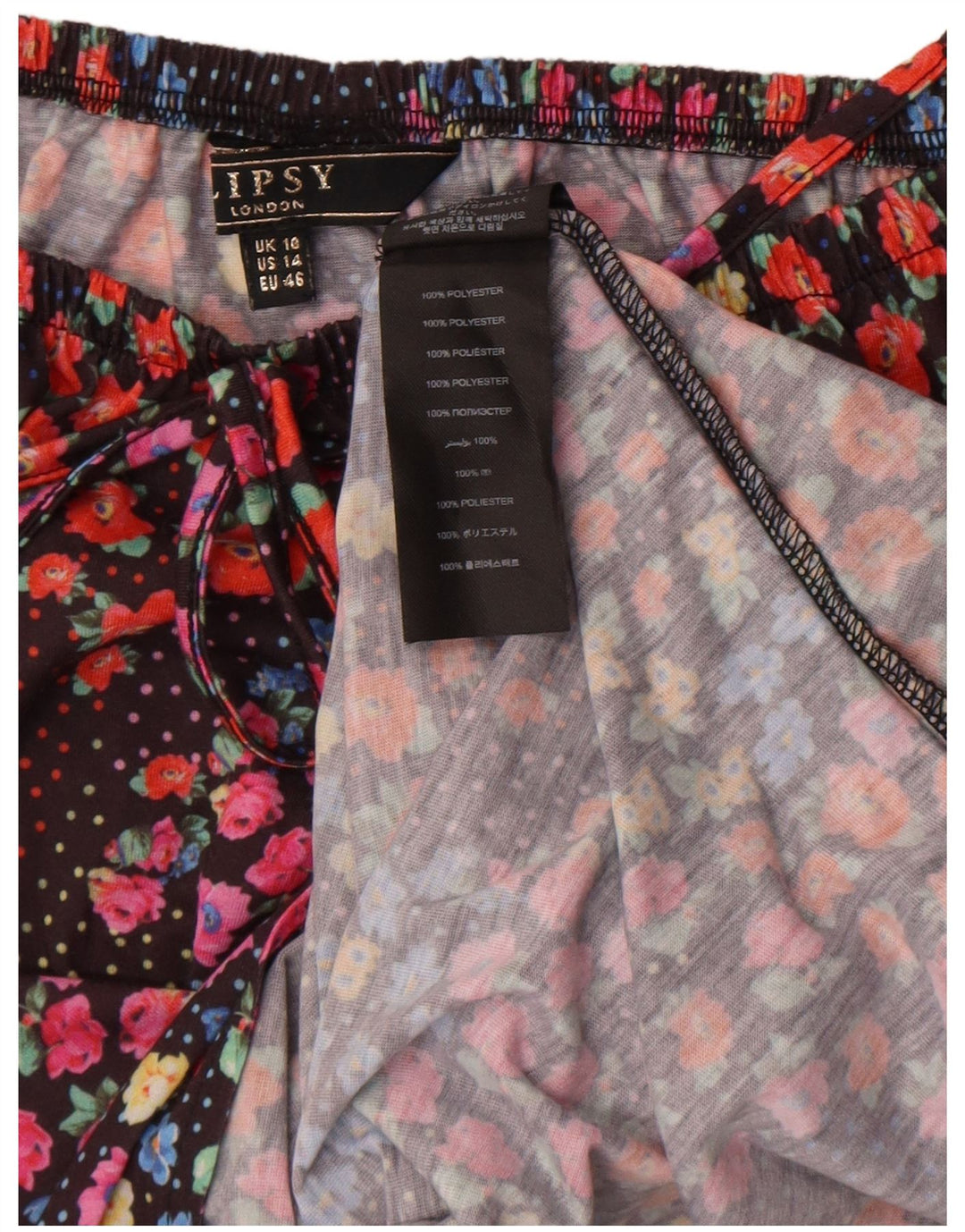 Lipsy Γυναικείο Maxi Φόρεμα UK 10 Small Black Floral Polyester