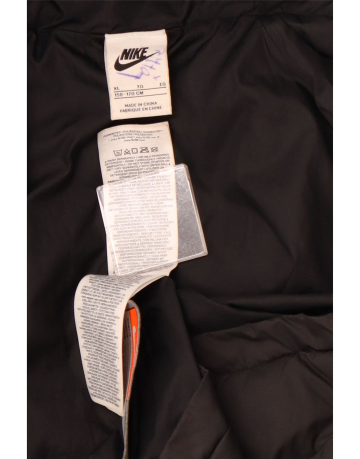 Μπουφάν NIKE για αγόρια με κουκούλα με επένδυση 13-14 ετών XL μαύρο χρώμα πολυεστέρα