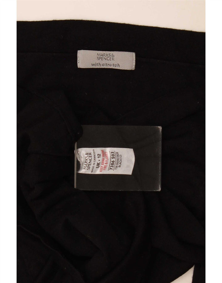Marks & Spencer Γυναικείο τοπ 3/4 μανίκι UK 12 μεσαία μαύρη βισκόζη
