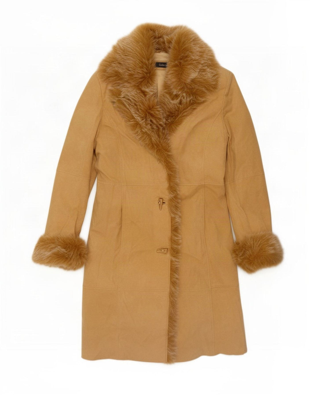 Vintage γυναικείο σουέτ πανωφόρι EU 38 Medium Beige Δέρμα