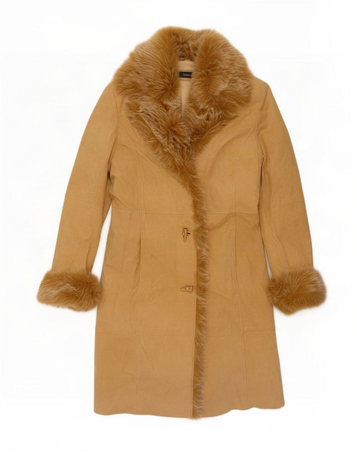 Vintage γυναικείο σουέτ πανωφόρι EU 38 Medium Beige Δέρμα