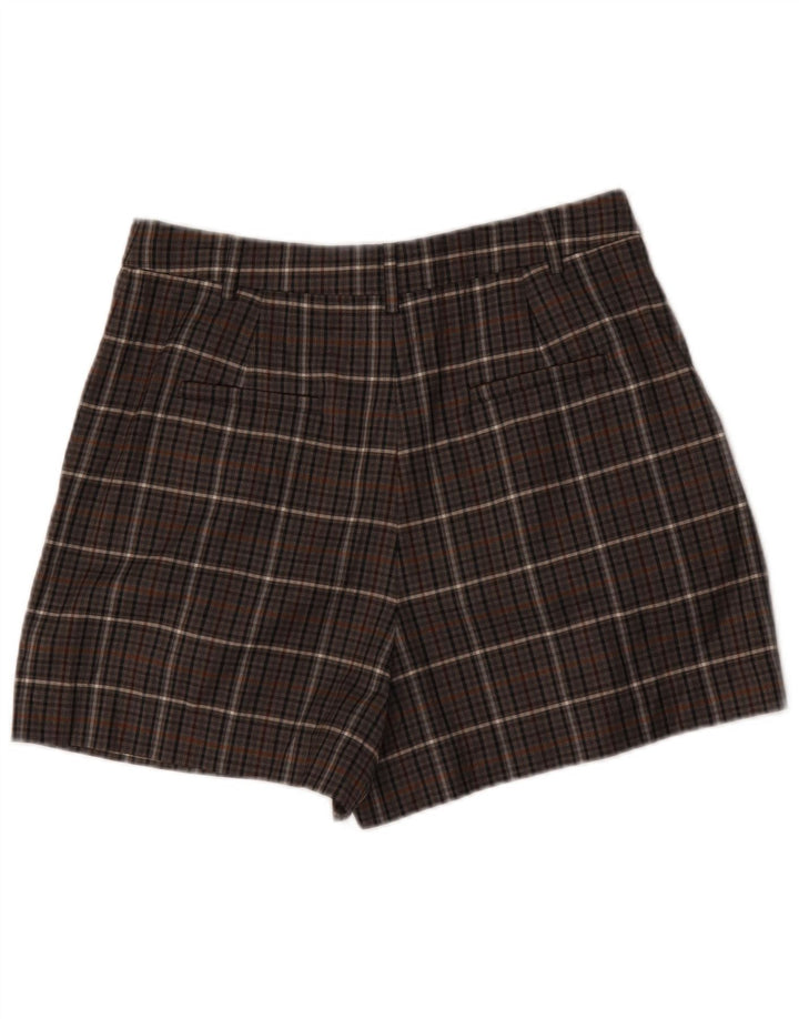 Tibi γυναικείο ψηλόμεσο σορτς chino W32 μεσαίο καφέ καρό πολυεστέρα